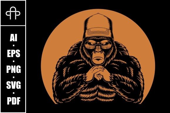 Cool Gorilla Retro Vector Illustration Review