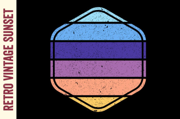 Retro Vintage Sunset Badge Coffee