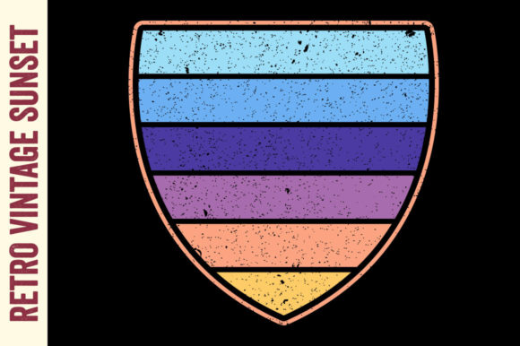 Retro Vintage Sunset Shield Design Review