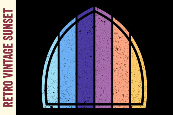 Retro Vintage Sunset Shield Illustration Review