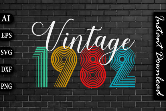 Vintage 1982 Retro Color Birthday Design Review