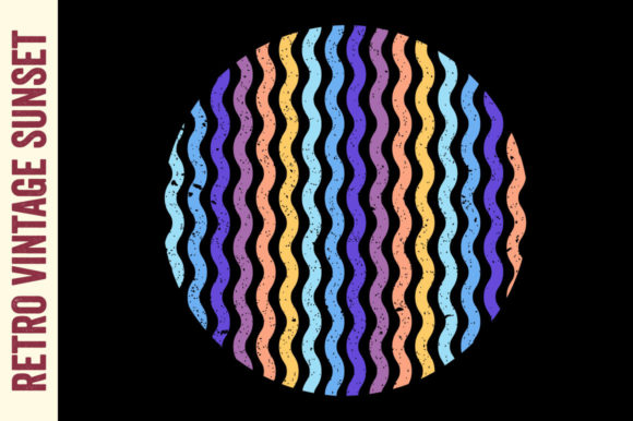Vintage Retro Sunset Texture Circle Review